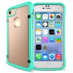 Wholesale iPhone 7 Clear Defense Hybrid Case (Green)